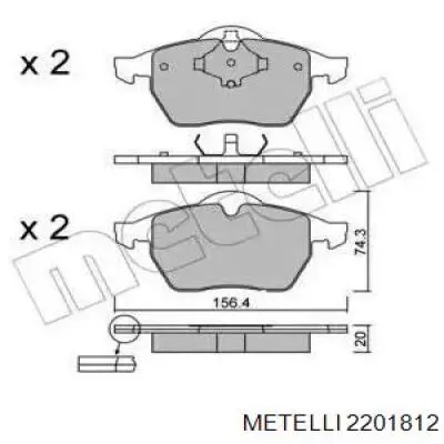 22-0181-2 Metelli колодки тормозные передние дисковые