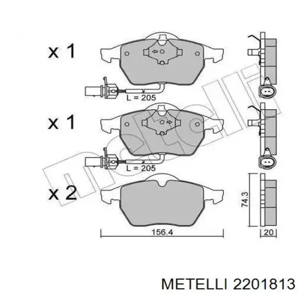 2201813 Metelli Колодки передние