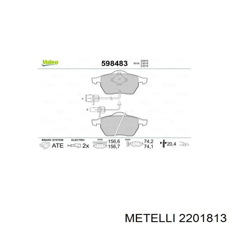 Колодки Metelli 2201813 цена, от 28.67 USD
