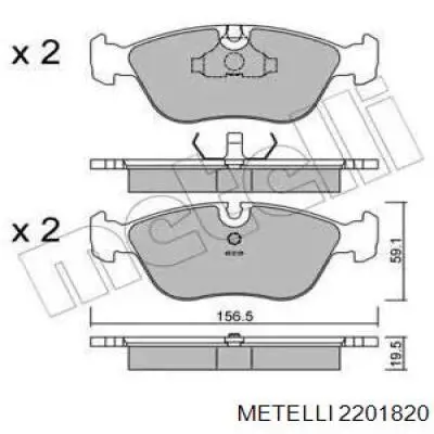 22-0182-0 Metelli передние тормозные колодки