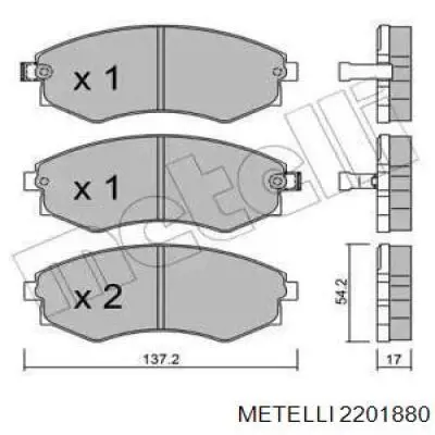 2201880 Metelli Колодки передние