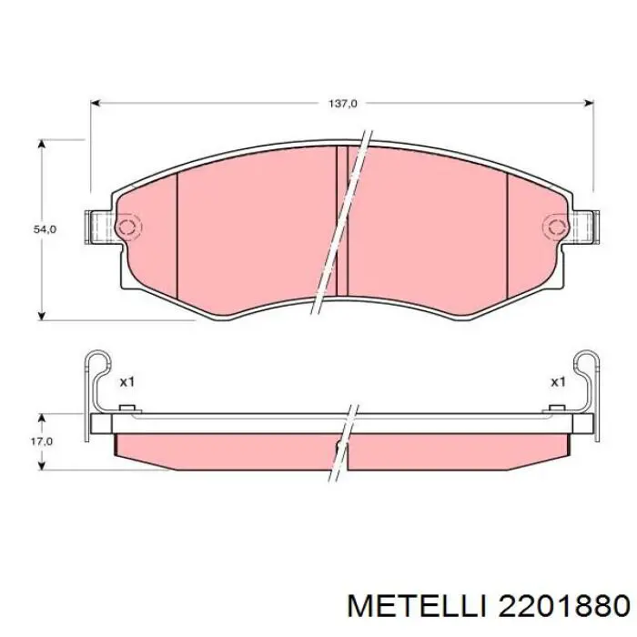 Купить 2201880 Metelli Колодки тормозные