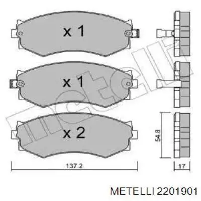 Передние тормозные колодки 2201901 Metelli