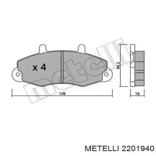 22-0194-0 Metelli колодки тормозные передние дисковые