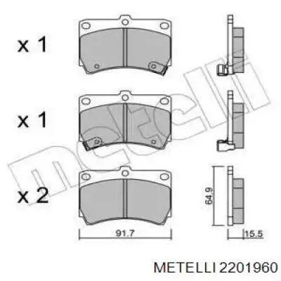22-0196-0 Metelli передние тормозные колодки