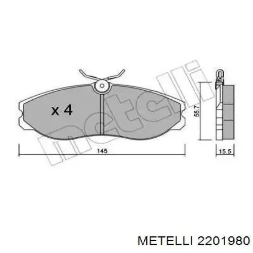 22-0198-0 Metelli передние тормозные колодки
