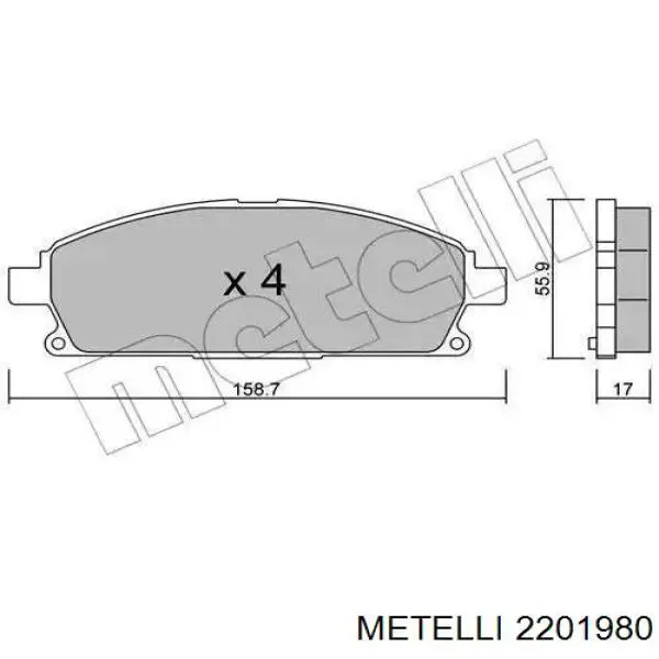 Тормозные колодки Metelli 2201980