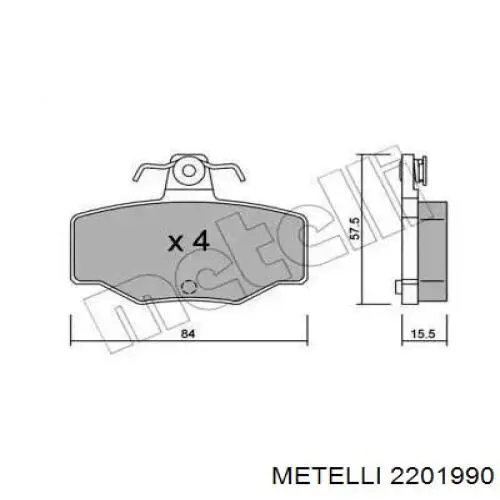 22-0199-0 Metelli колодки тормозные задние дисковые