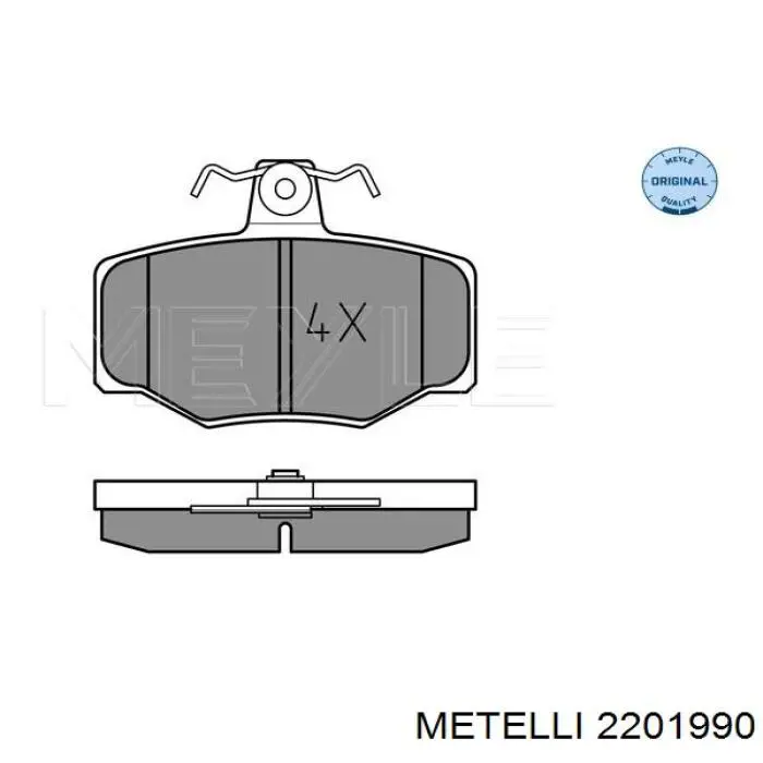 Купить 2201990 Metelli Колодки тормозные задние, дисковые