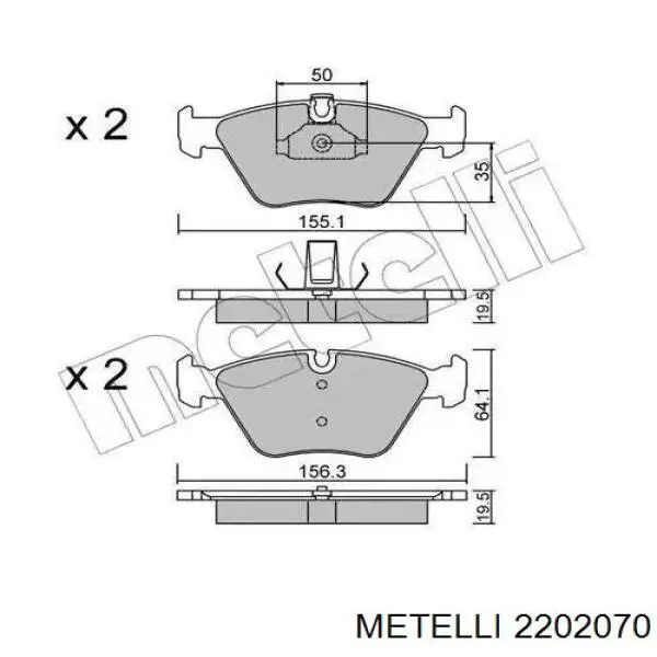 22-0207-0 Metelli колодки тормозные передние дисковые