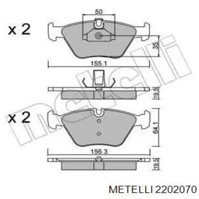 Тормозные колодки Metelli 2202070