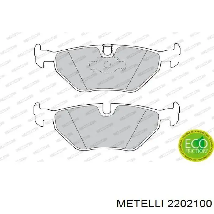2202100 Metelli Колодки тормозные дисковые комплект