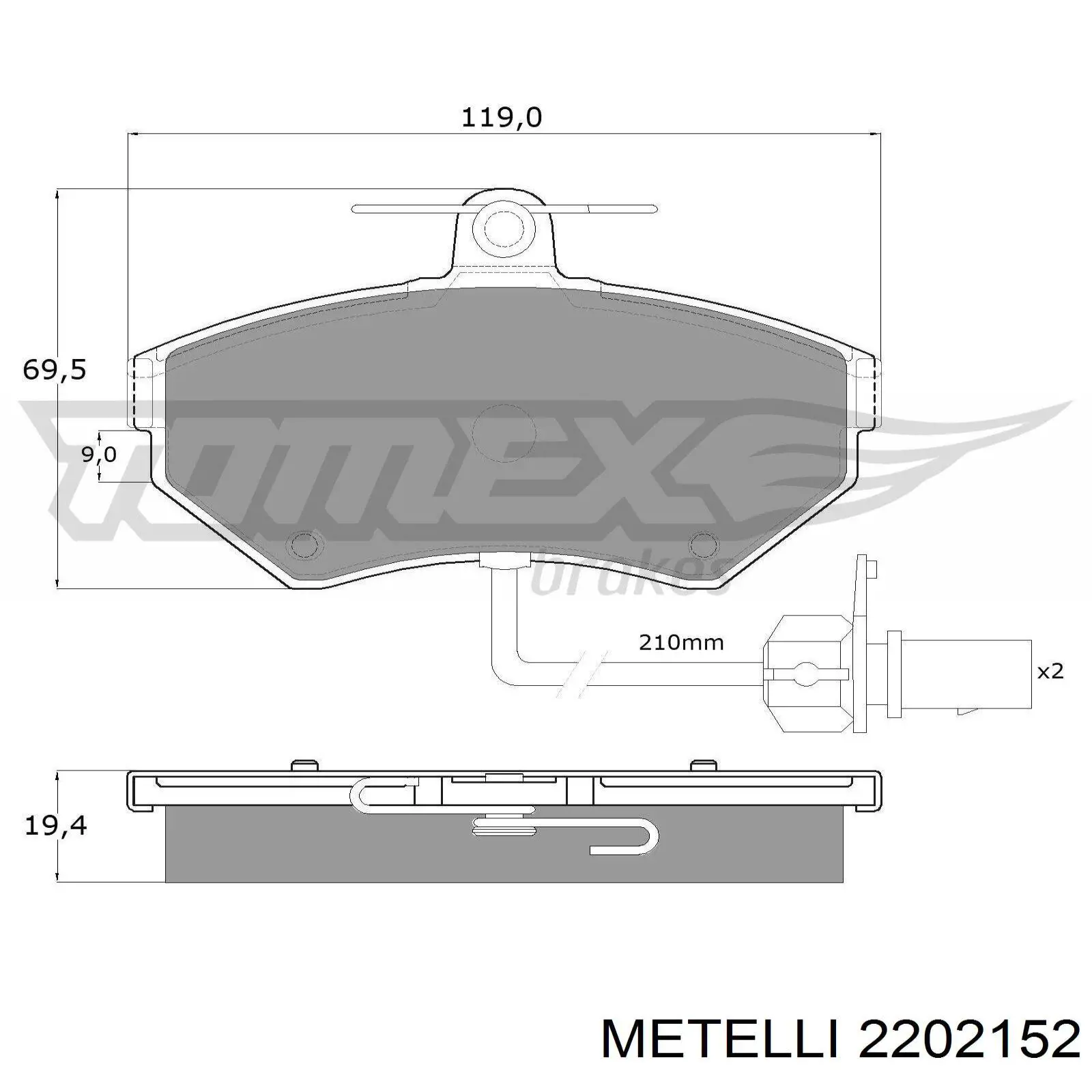 Колодки Metelli 2202152 цена, от 30.03 USD