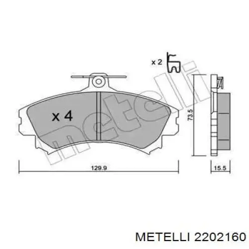 Передние тормозные колодки 2202160 Metelli