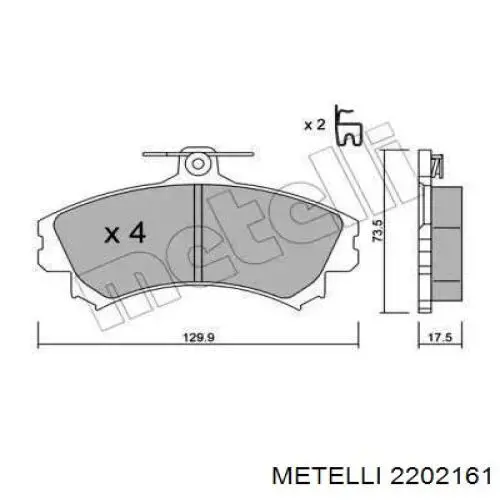 Передние тормозные колодки 2202161 Metelli