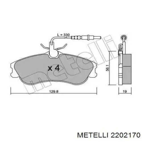 22-0217-0 Metelli передние тормозные колодки