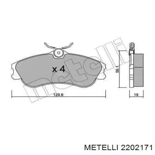 22-0217-1 Metelli передние тормозные колодки