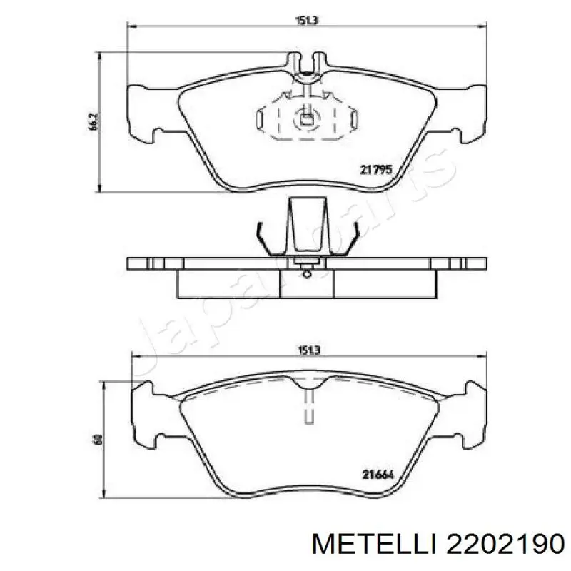 Колодки Metelli 2202190 цена, от 23.01 USD