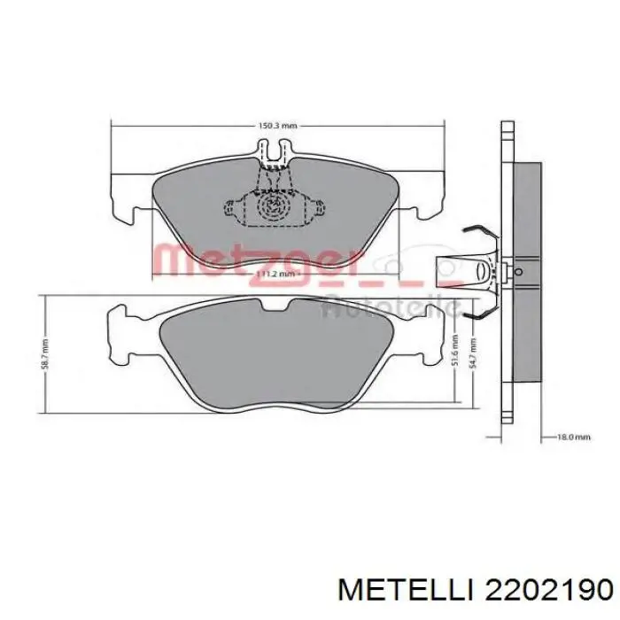 Колодки Metelli 2202190 цена, от 23.01 USD