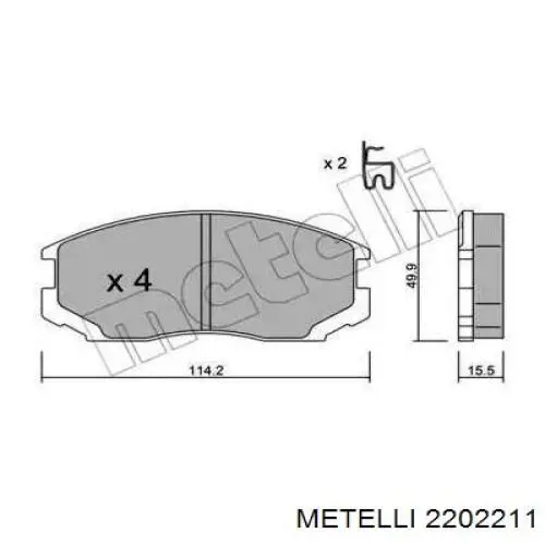 Передние тормозные колодки 2202211 Metelli