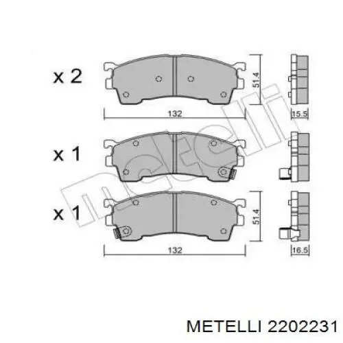 22-0223-1 Metelli передние тормозные колодки