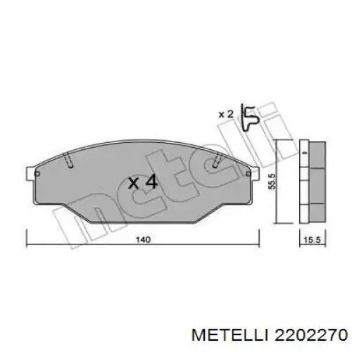 Передние тормозные колодки 2202270 Metelli