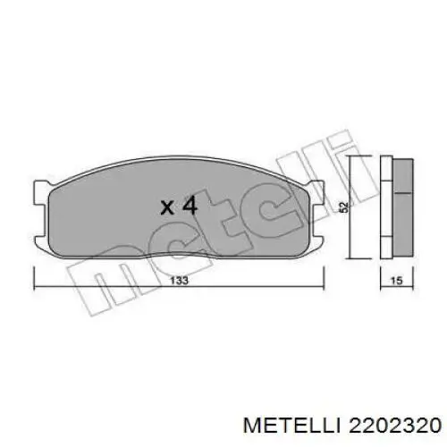 2202320 Metelli Колодки передние