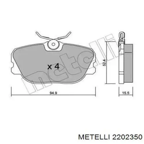 Передние тормозные колодки 2202350 Metelli