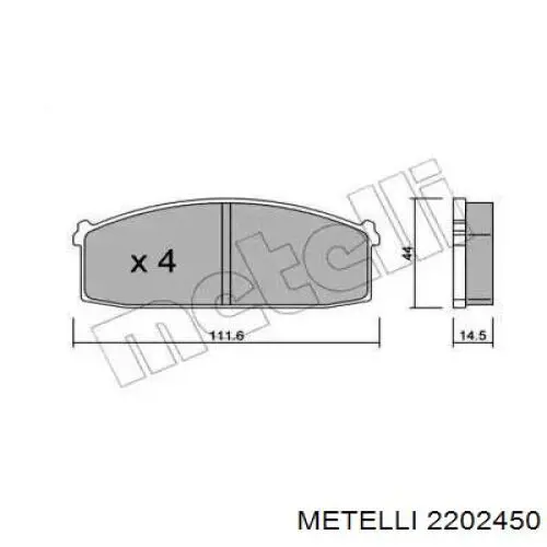  22-0245-0 Metelli колодки тормозные передние дисковые