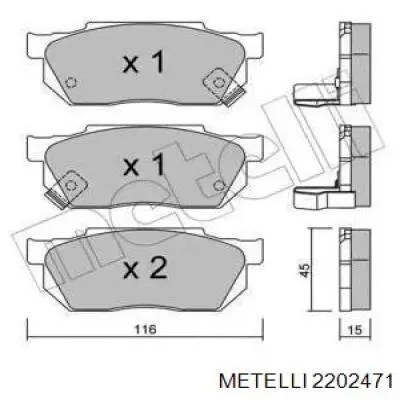 22-0247-1 Metelli передние тормозные колодки