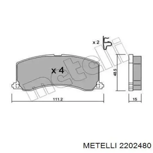 22-0248-0 Metelli передние тормозные колодки