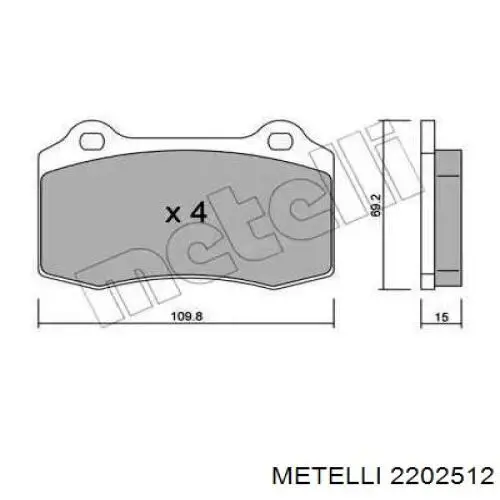 Задние тормозные колодки 2202512 Metelli