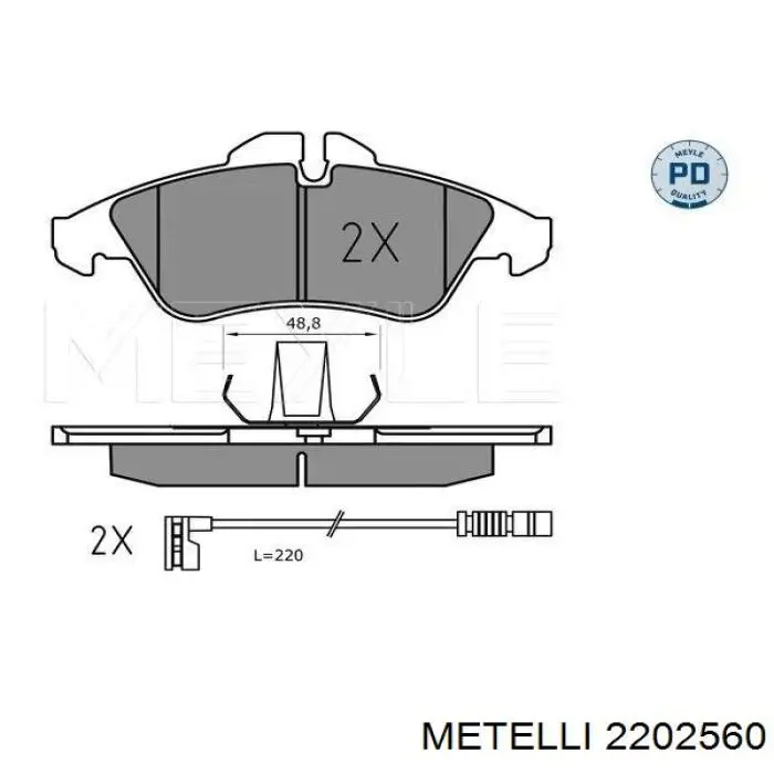 Купить 2202560 Metelli Колодки тормозные