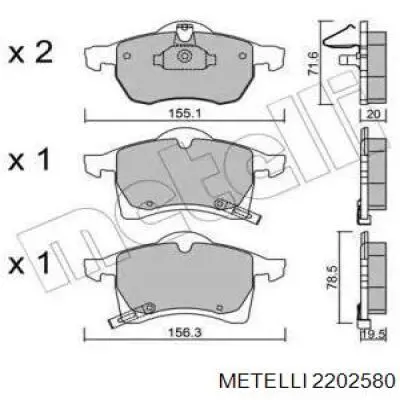 22-0258-0 Metelli колодки тормозные передние дисковые
