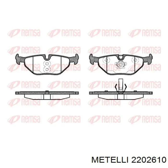Купить 2202610 Metelli Колодки тормозные задние, дисковые
