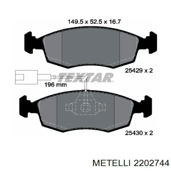 2202744 Metelli Колодки передние