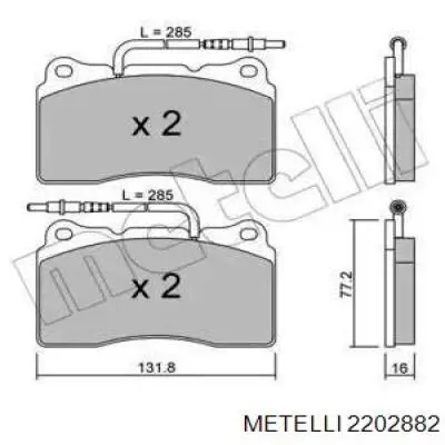 Передние тормозные колодки 2202882 Metelli