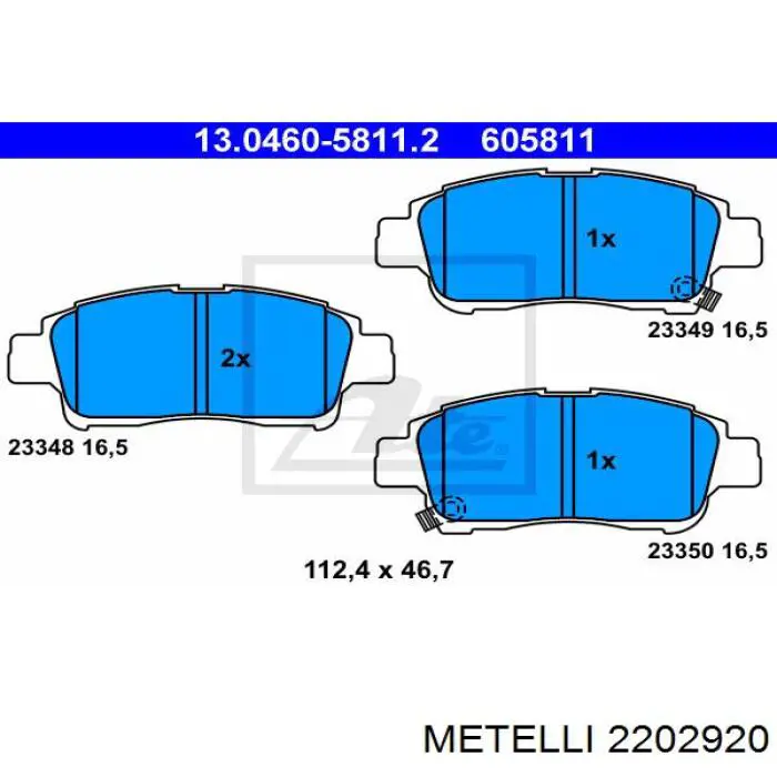 Тормозные колодки Metelli 2202920