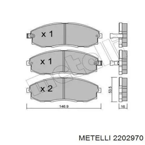 22-0297-0 Metelli колодки тормозные передние дисковые