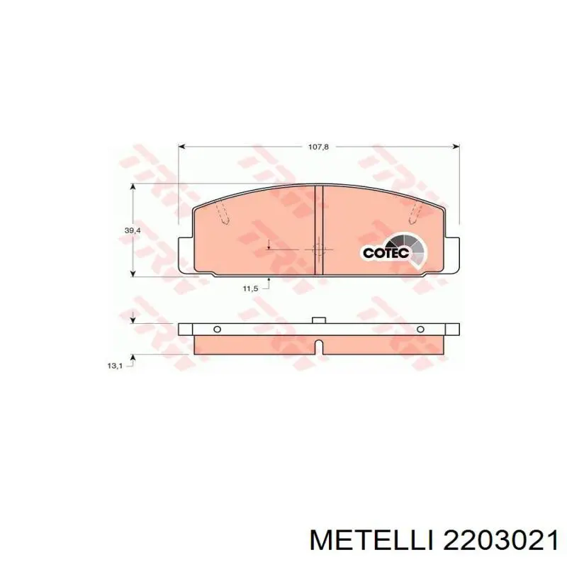 Колодки дисковые  Metelli 2203021 цена, от 17.29 USD
