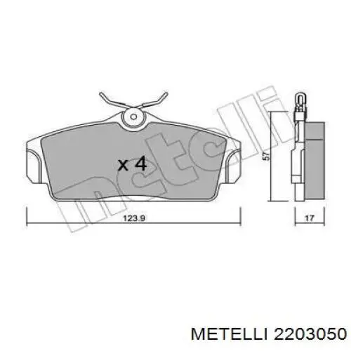 22-0305-0 Metelli передние тормозные колодки