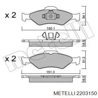 22-0315-0 Metelli передние тормозные колодки