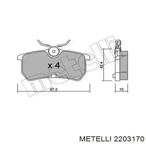 22-0317-0 Metelli колодки тормозные задние дисковые
