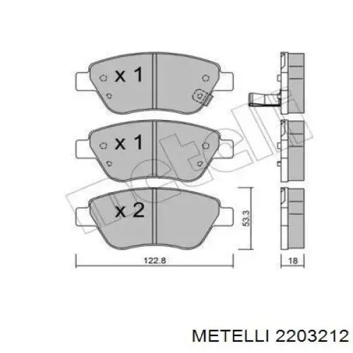 Тормозные колодки Metelli 2203212