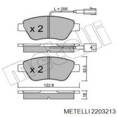 22-0321-3 Metelli передние тормозные колодки