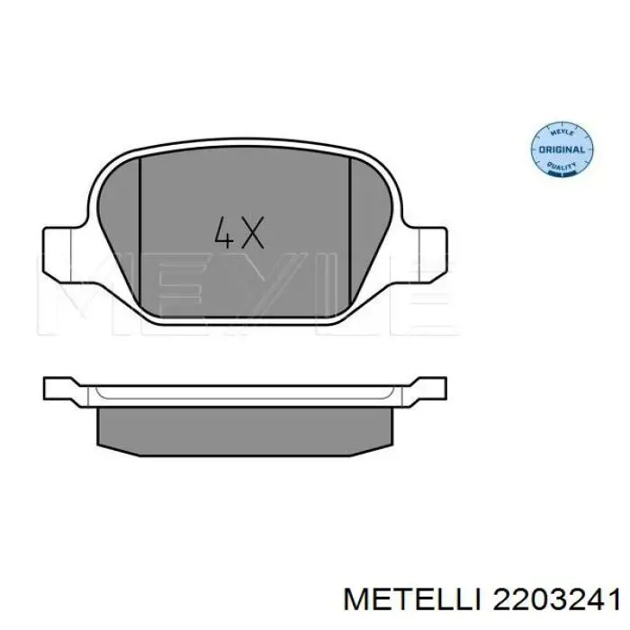 Колодки гальмові задні, дискові 2203241 Metelli
