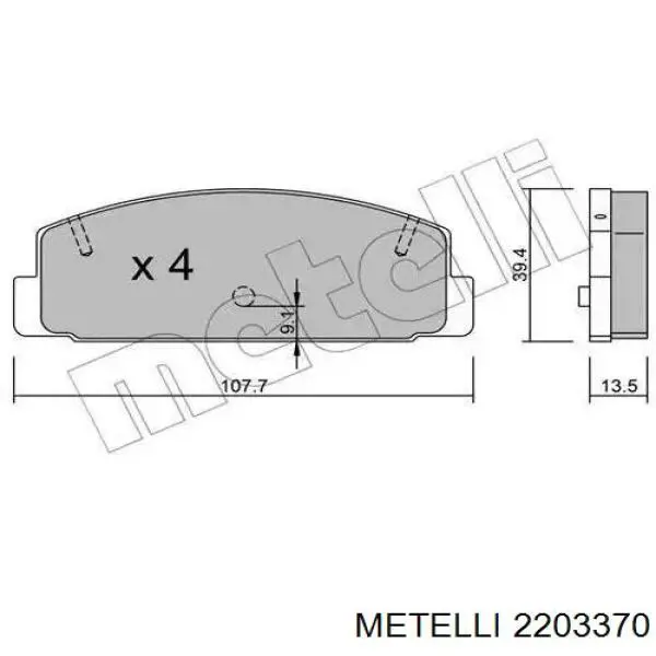 Задние дисковые колодки Metelli 2203370