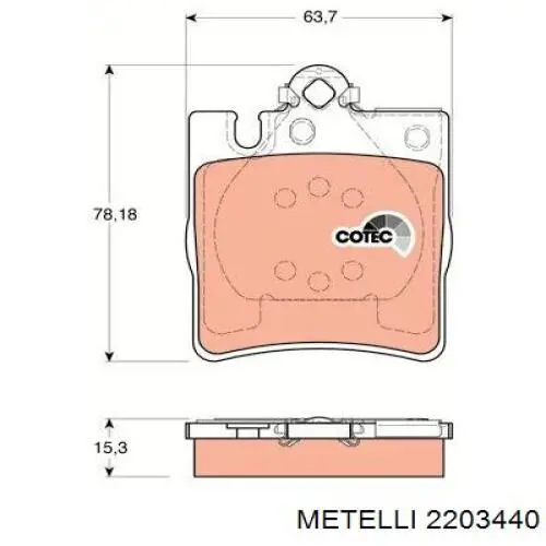 Колодки дисковые  Metelli 2203440 цена, от 20.71 USD
