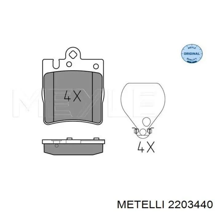 Купить 2203440 Metelli Колодки тормозные задние, дисковые