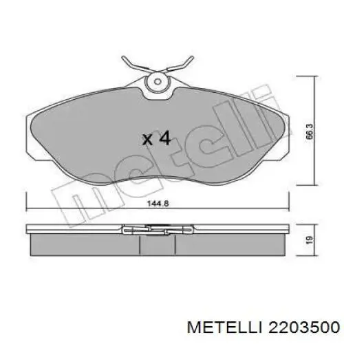 Передние тормозные колодки 2203500 Metelli